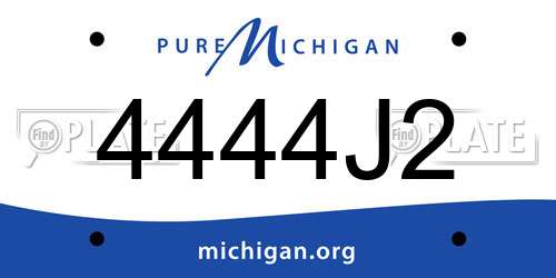 4444J2 Michigan License Plate