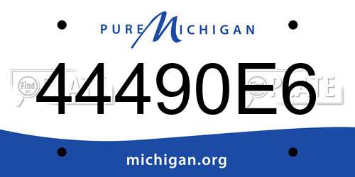 44490E6 Michigan License Plate