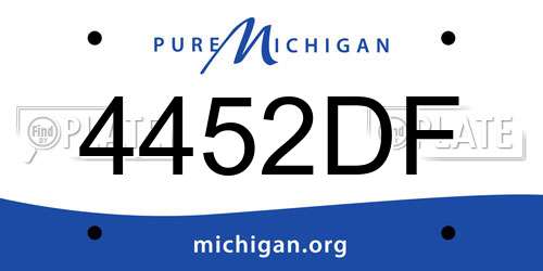 4452DF Michigan License Plate