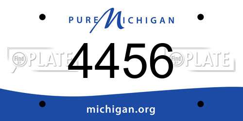 4456 Michigan License Plate