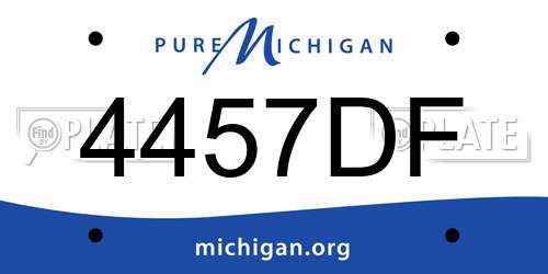 4457DF Michigan License Plate