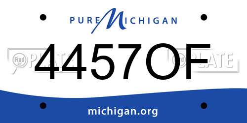 4457OF Michigan License Plate