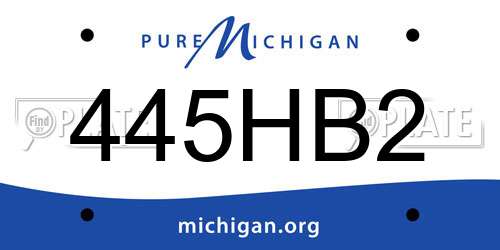 445HB2 Michigan License Plate