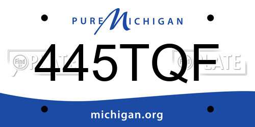 445TQF Michigan License Plate