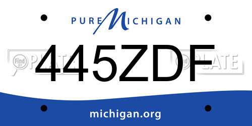 445ZDF Michigan License Plate