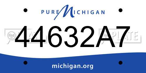 44632A7 Michigan License Plate