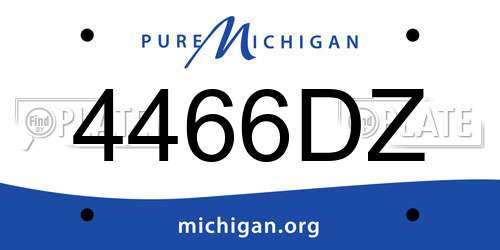 4466DZ Michigan License Plate