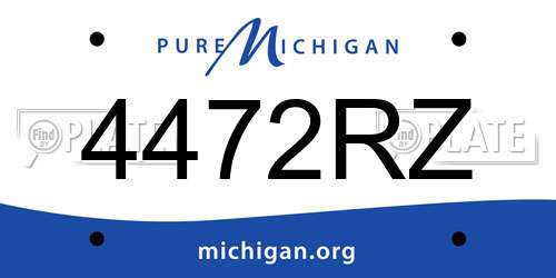 4472RZ Michigan License Plate