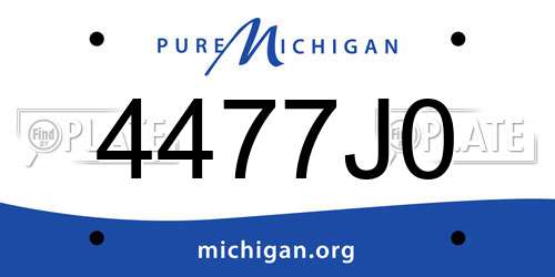 4477J0 Michigan License Plate