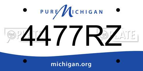 4477RZ Michigan License Plate