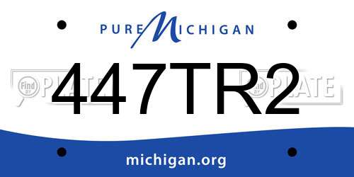 447TR2 Michigan License Plate
