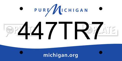 447TR7 Michigan License Plate