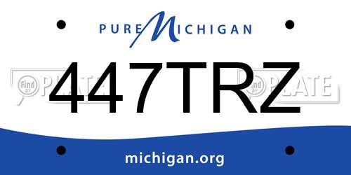 447TRZ Michigan License Plate