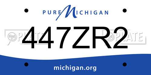 447ZR2 Michigan License Plate