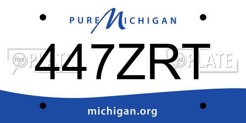447ZRT Michigan License Plate