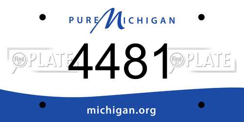 4481 Michigan License Plate
