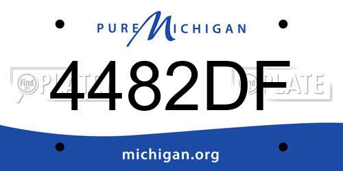 4482DF Michigan License Plate