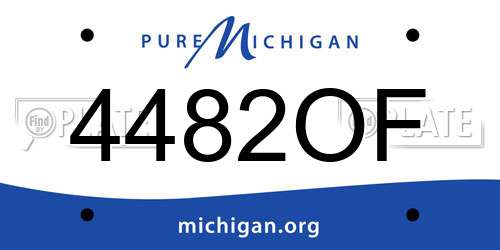 4482OF Michigan License Plate