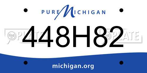 448H82 Michigan License Plate