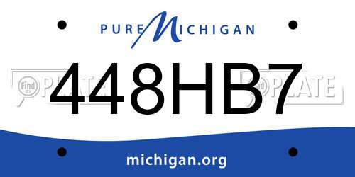448HB7 Michigan License Plate