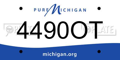 4490OT Michigan License Plate