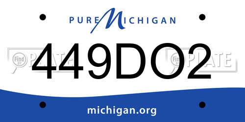 449DO2 Michigan License Plate