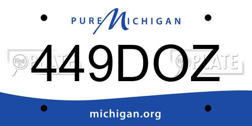 449DOZ Michigan License Plate
