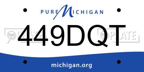 449DQT Michigan License Plate