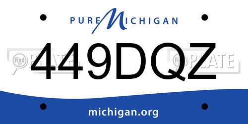 449DQZ Michigan License Plate