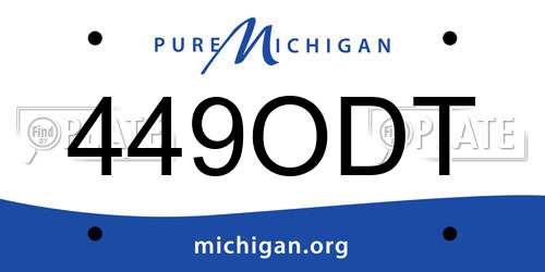 449ODT Michigan License Plate