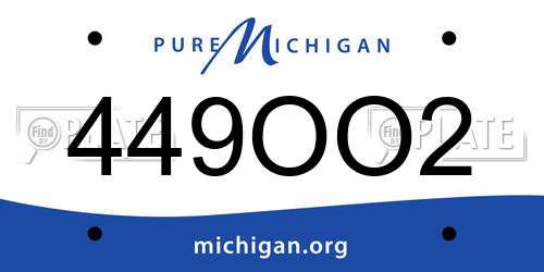 449OO2 Michigan License Plate