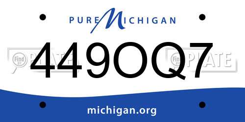 449OQ7 Michigan License Plate