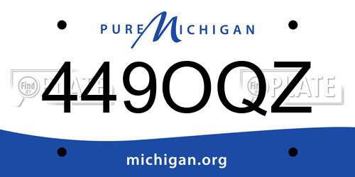 449OQZ Michigan License Plate