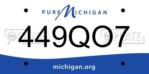449QO7 Michigan License Plate