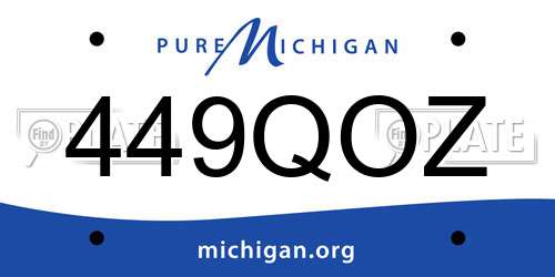449QOZ Michigan License Plate