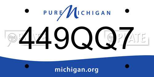 449QQ7 Michigan License Plate
