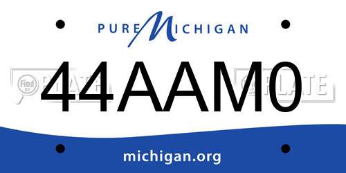 44AAM0 Michigan License Plate