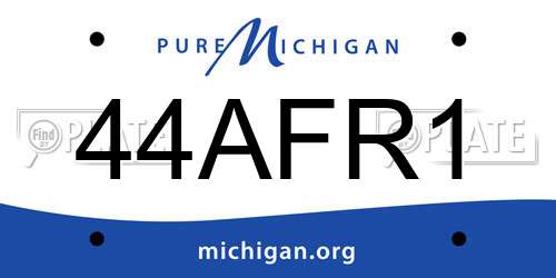 44AFR1 Michigan License Plate