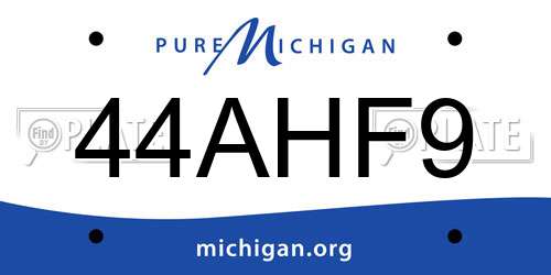 44AHF9 Michigan License Plate