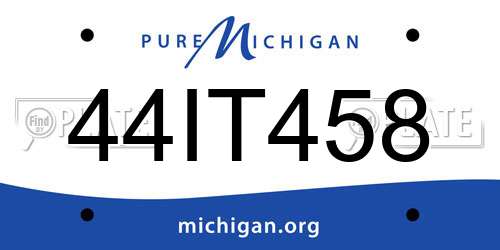 44IT458 Michigan License Plate