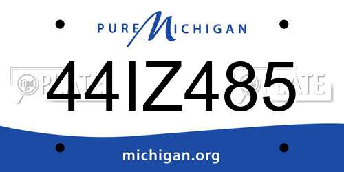 44IZ485 Michigan License Plate