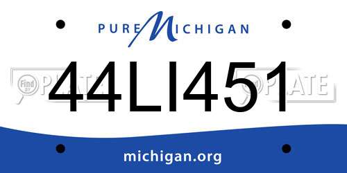 44LI451 Michigan License Plate