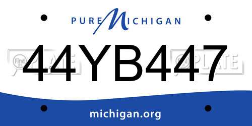44YB447 Michigan License Plate