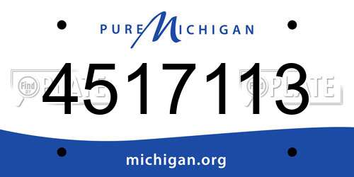4517113 Michigan License Plate
