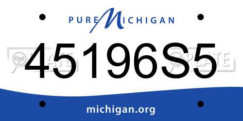 45196S5 Michigan License Plate