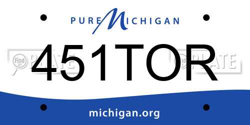 451TOR Michigan License Plate
