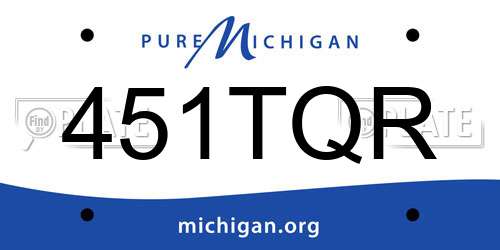 451TQR Michigan License Plate