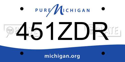 451ZDR Michigan License Plate