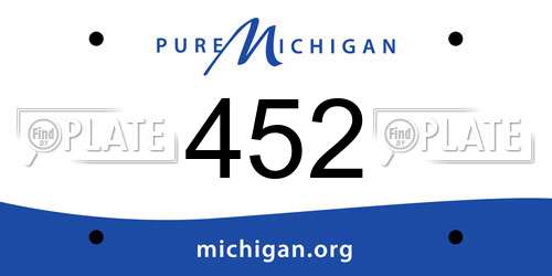 452 Michigan License Plate