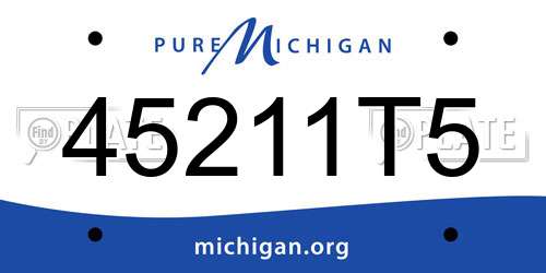 45211T5 Michigan License Plate